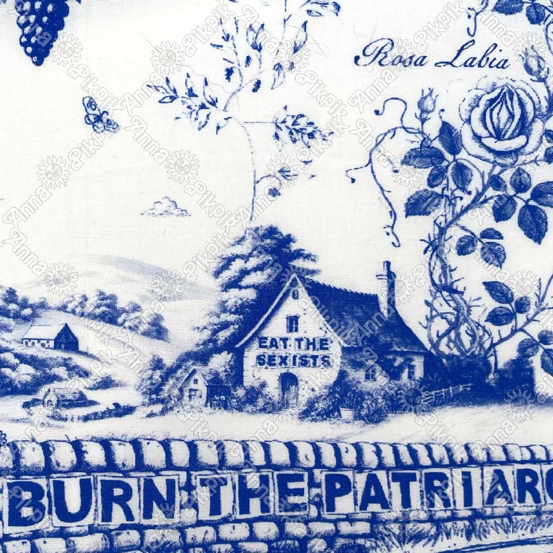 Feminist Toile de Jouy fabric