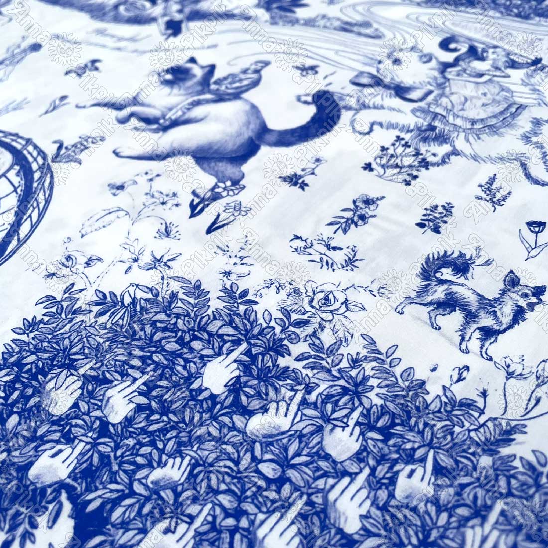 Feminist Toile de Jouy fabric