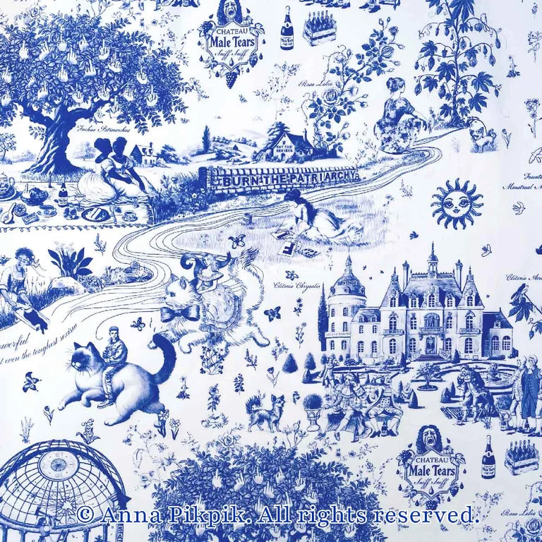 Feminist Toile de Jouy fabric